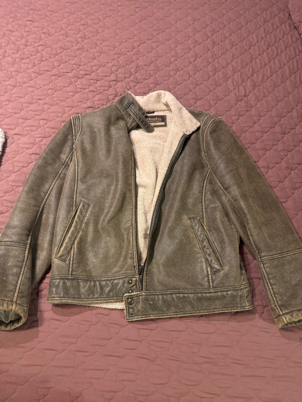 Columbia Cream Sherpa-Lined Jacket